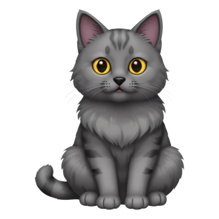 grey cat with black foot sticker