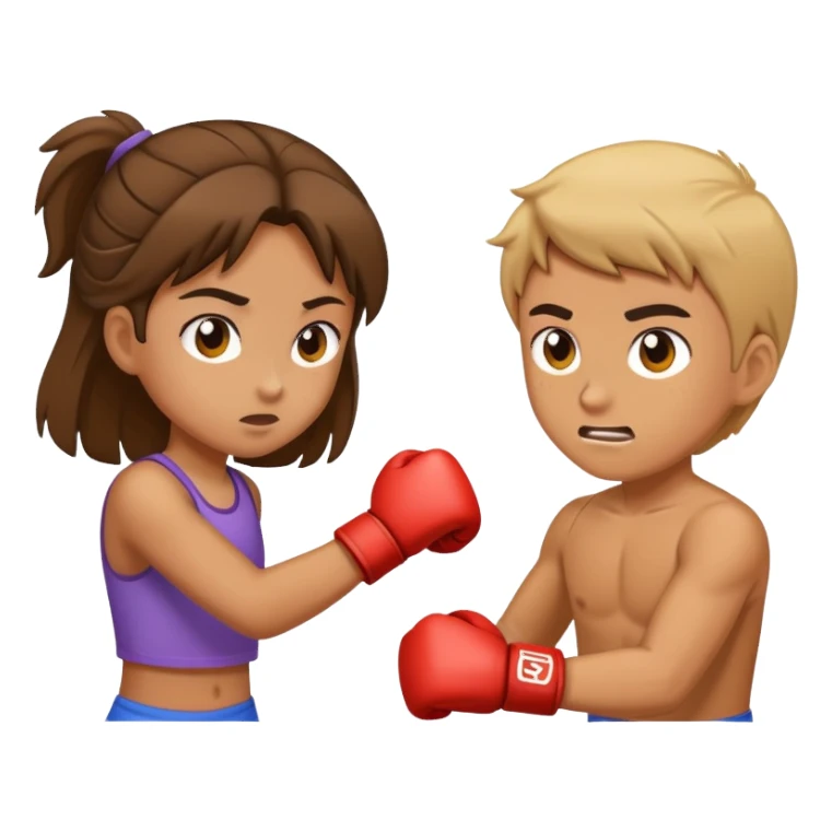 Girl fighting boy sticker