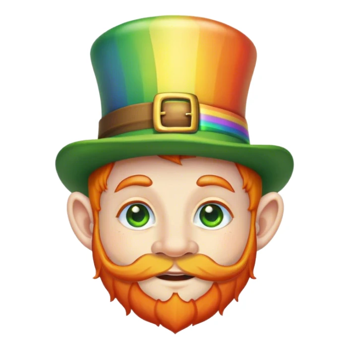 A leprechaun with rainbow over head sticker