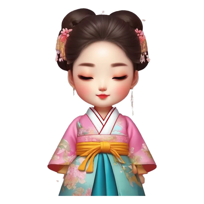korean in hanbok sticker