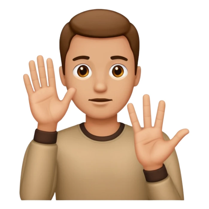 Man physically saying no with his hand  sticker