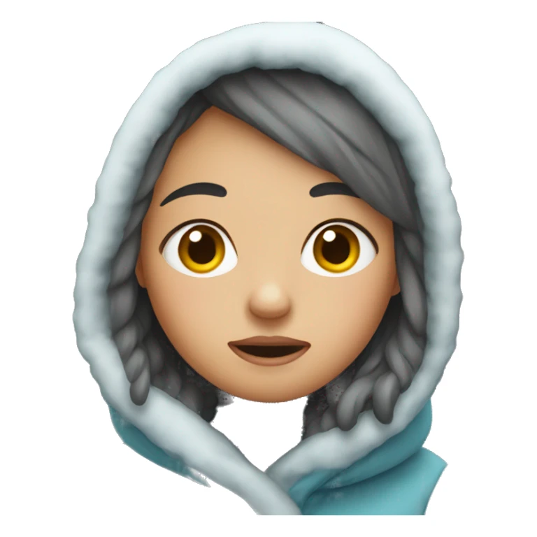 girl getting cold  sticker