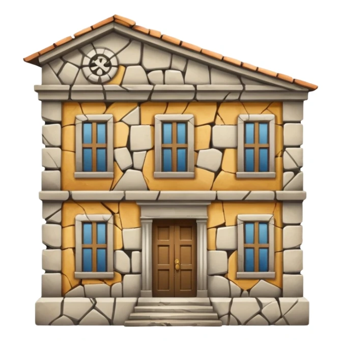 A building that is cracking and collapsing sticker