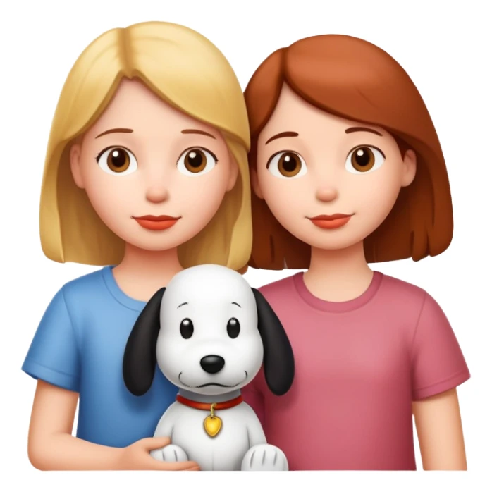 two girls with snoopy sticker