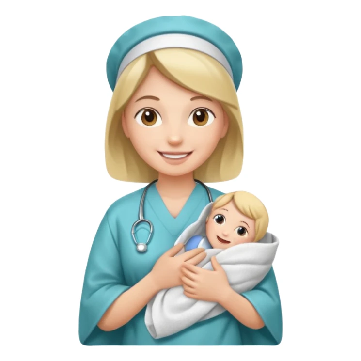 Nurse with blanket on hand sticker