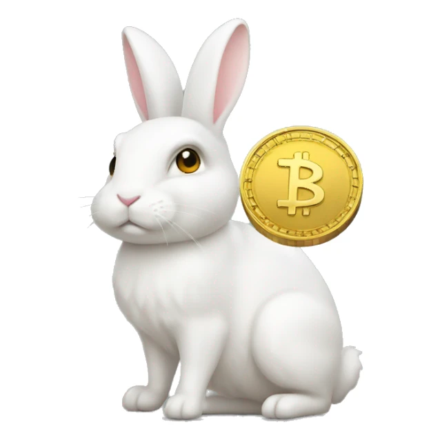 cryptocoin, gold coin, coin white rabbite sticker