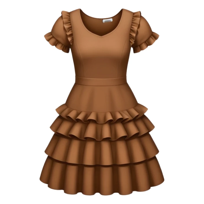 brown dress with ruffles sticker
