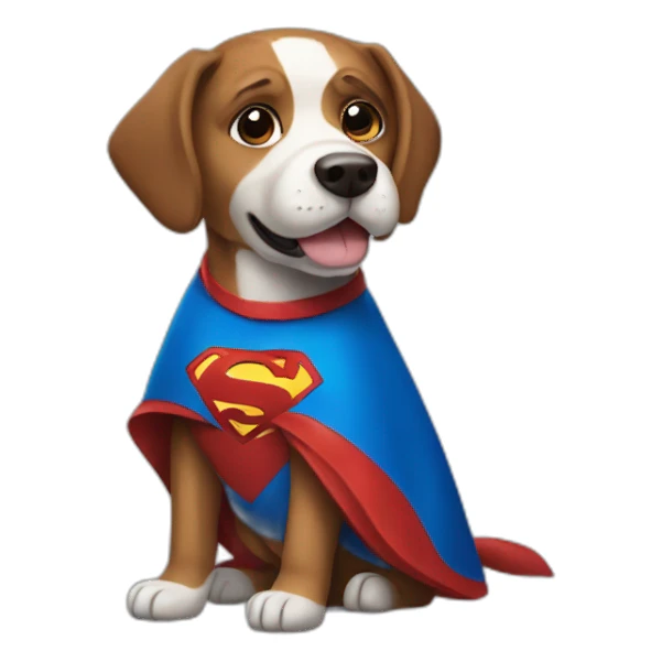 Dog with superman costume sticker