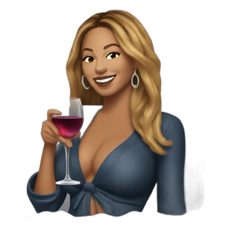 Beyonce drinking wine sticker