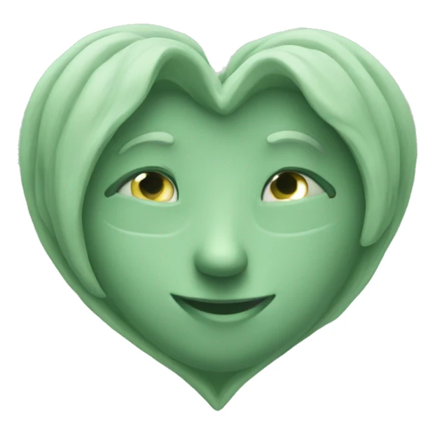 sage green heart sticker