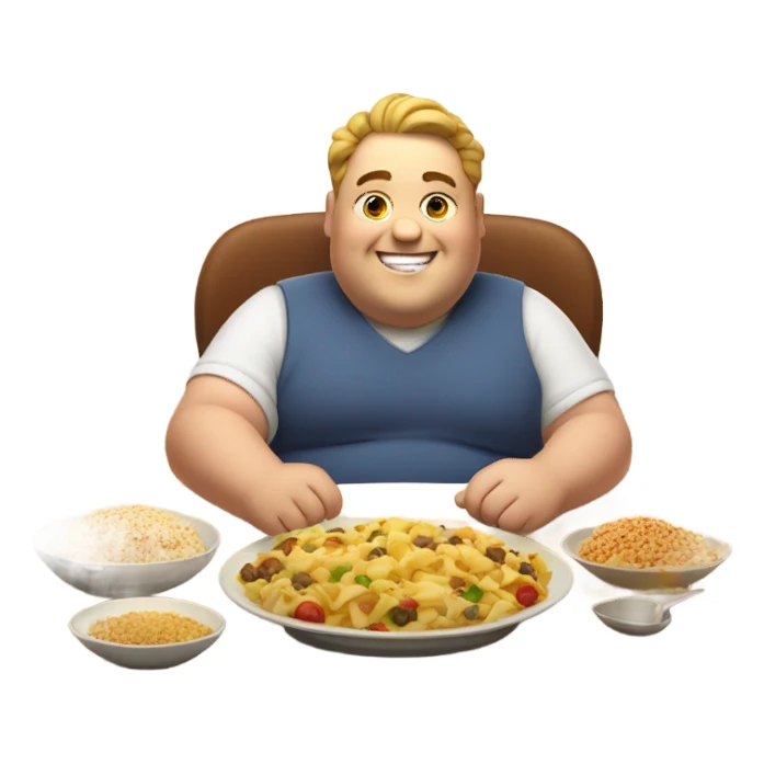 Fat guy eating sticker