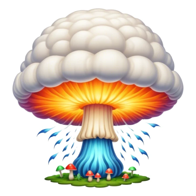 an intricate nuclear explosion with the funnel cloud  sticker