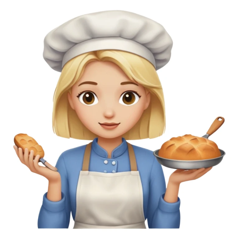 Blonde girl baking sticker