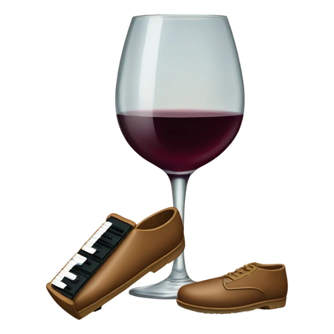  A wine glass with shoes playing a harmonica  sticker