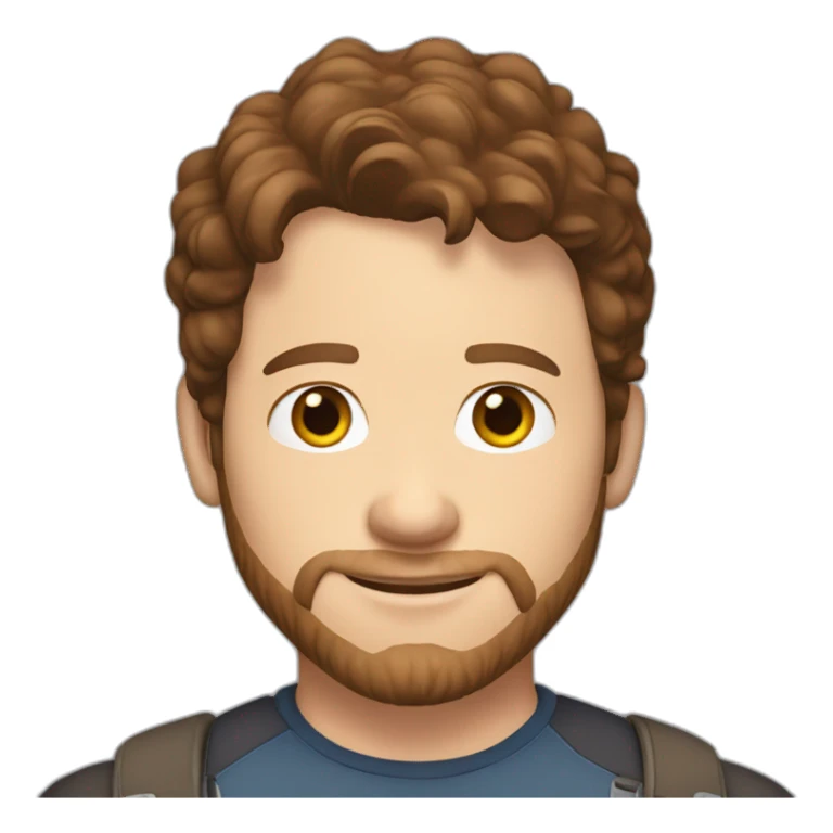 Chris Pratt brunette cartoon sticker