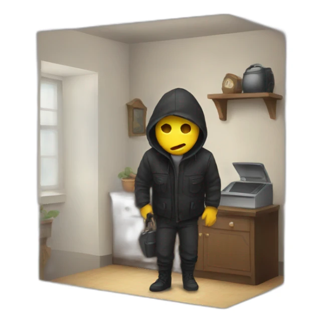 thief inside the house sticker