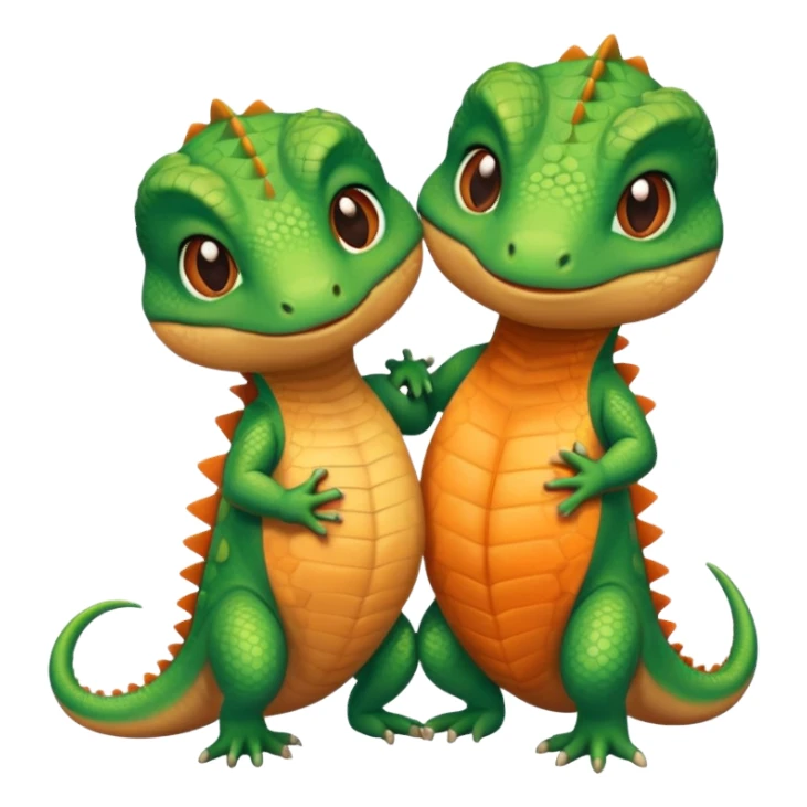 Romantic Lizard couple wear cute clothes  sticker