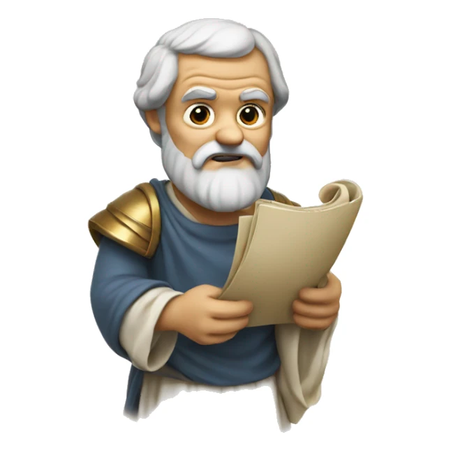 Aristotle holds a scroll in his hand sticker