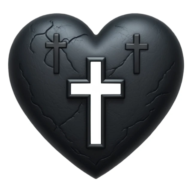 goth themed heart with cross sticker