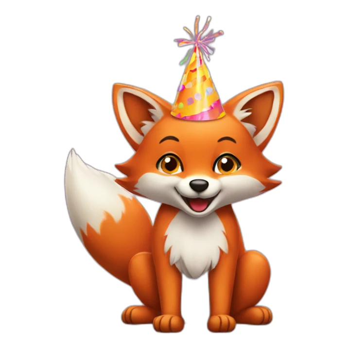 fox celebrating birthday sticker