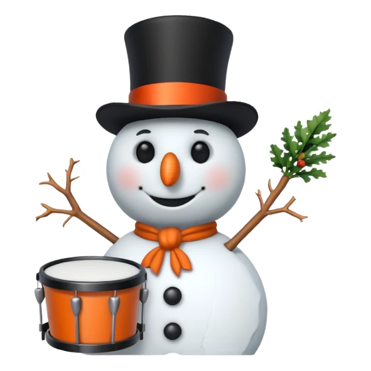 Snowman with Musical Instrument drum sticker