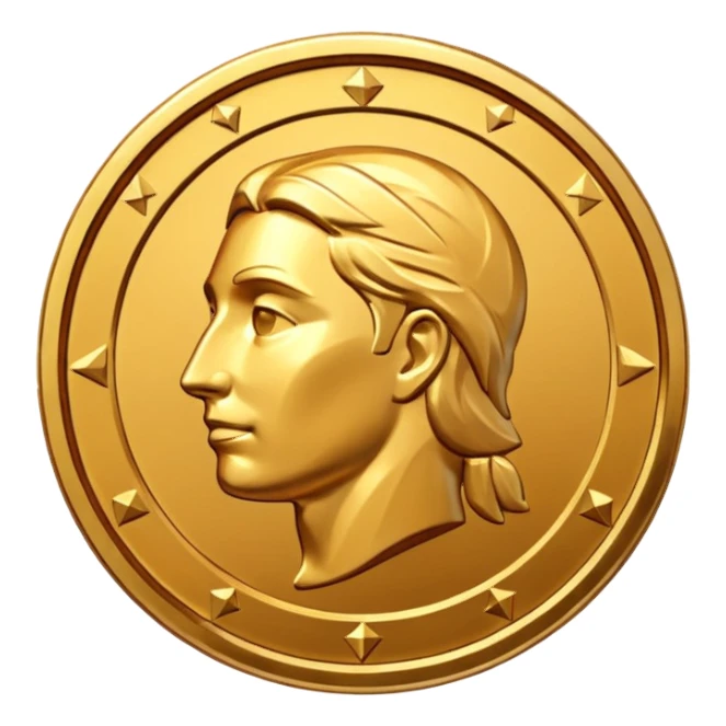 Golden Coin Magic Fantasy Low Poly sticker