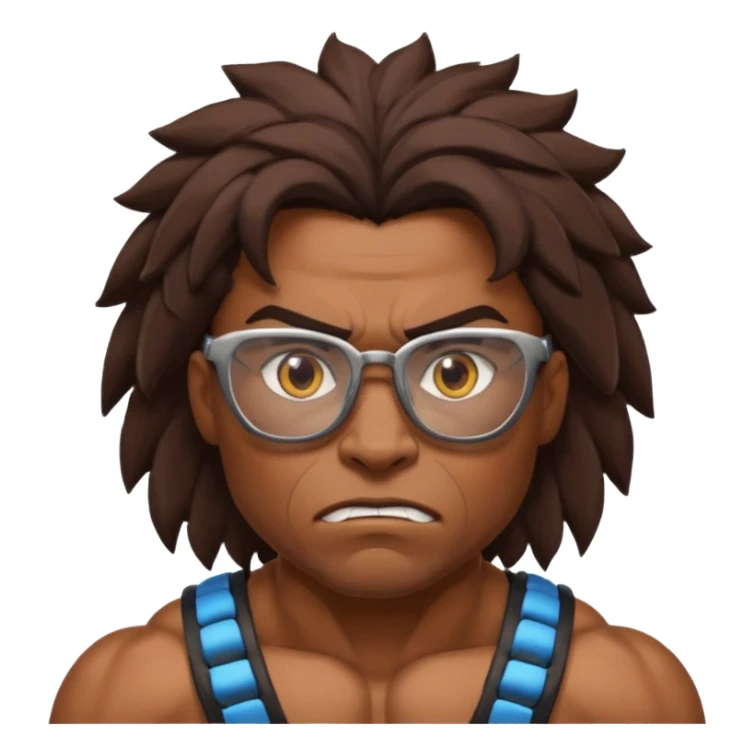 Glasses-Wearing wild Warrior bust sticker