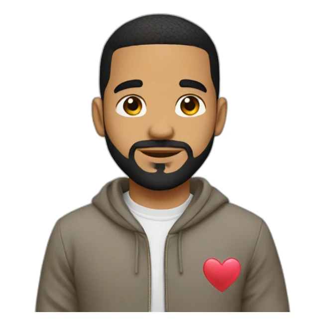 drake with heart hir sticker