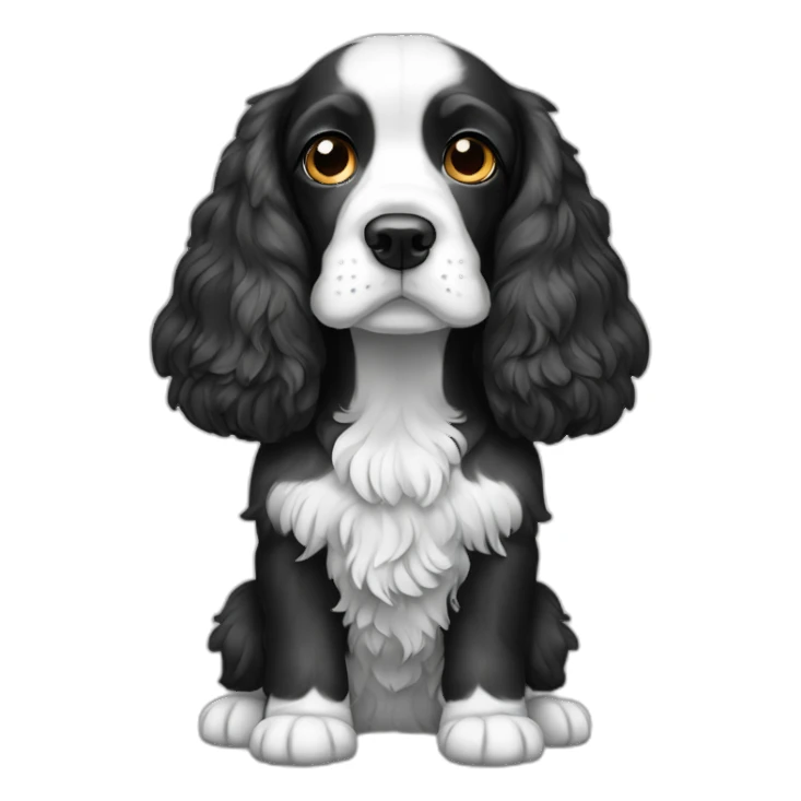cocker spaniel black and white sticker
