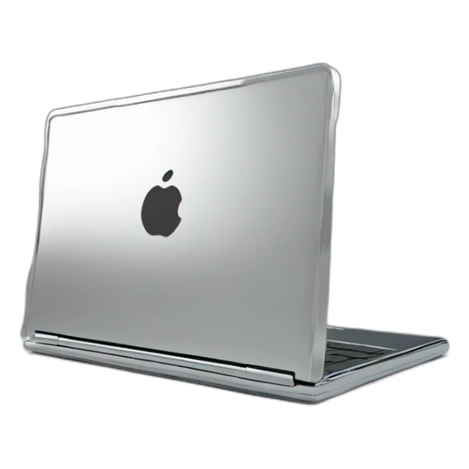 Full chrome plated solid color uncluttered laptop 3d sticker