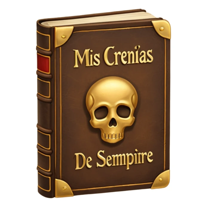 a book with the name "mis crencias de siempre" sticker
