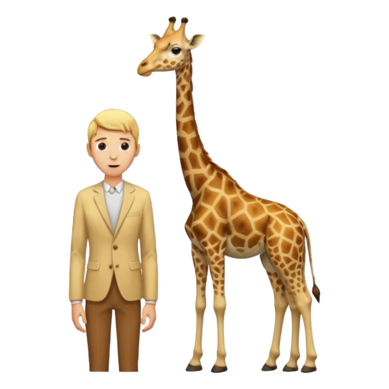 Very skinny blonde man with giraffe sticker