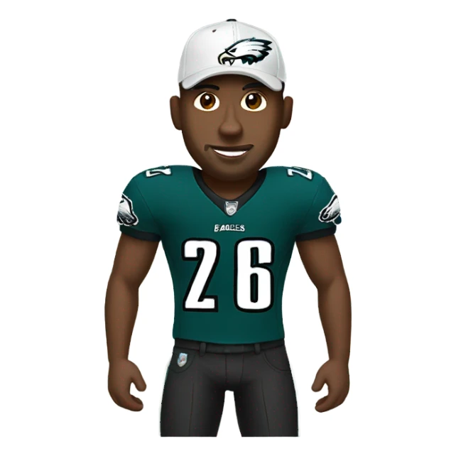 Black man with eagles jersey and hat on  sticker