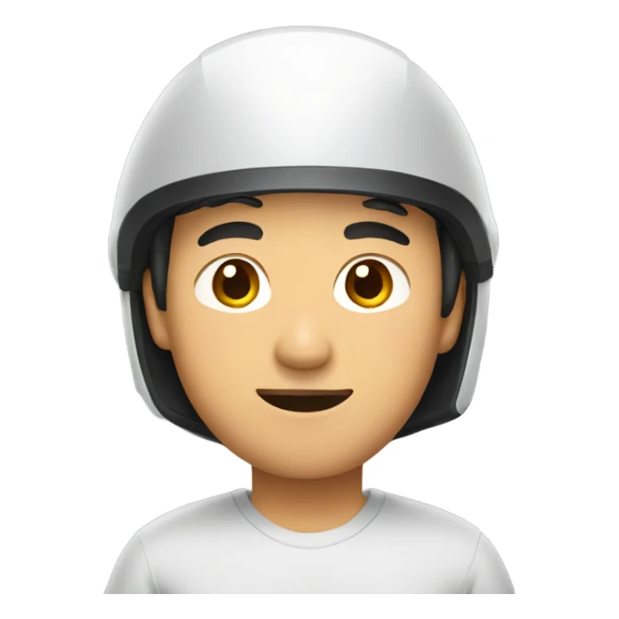 Asian guy wearing a helmet sticker