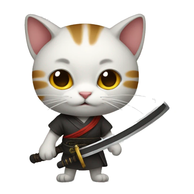 Cat holding katana sticker