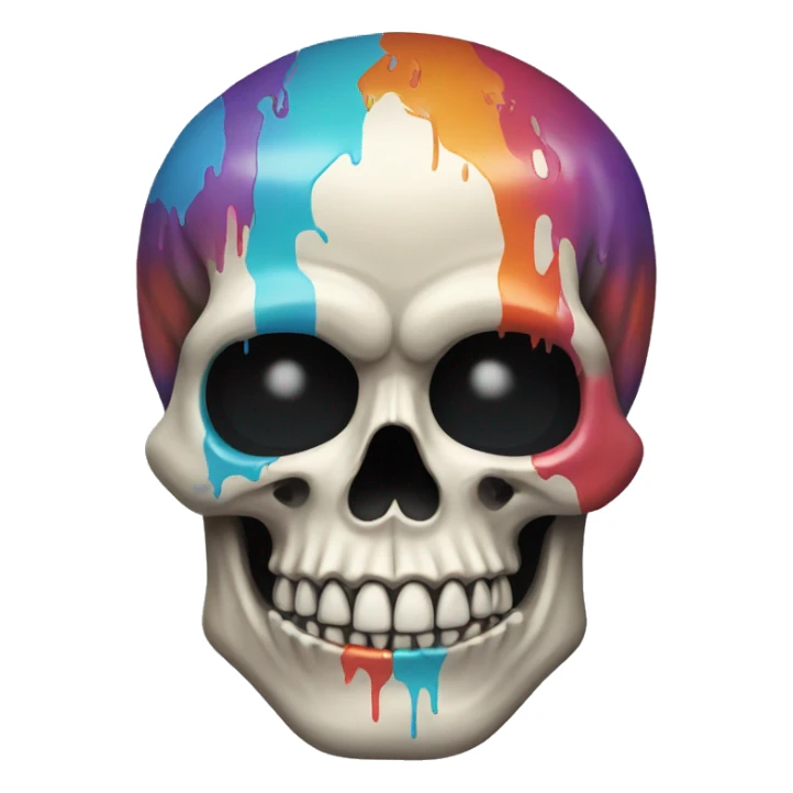 multi-colored skull sticker