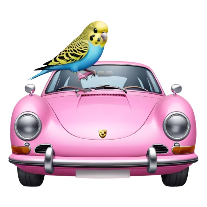 budgie on pink porsche sticker