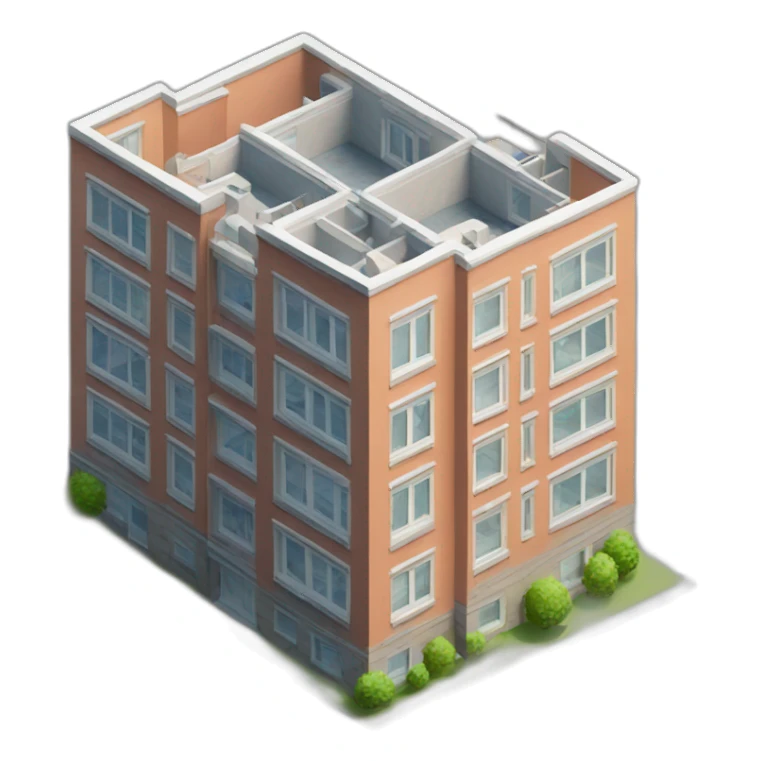 apartment building model isometric sticker