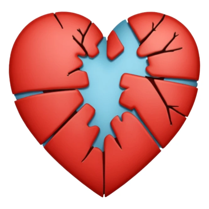 broken heart slowly mending with a patch sticker