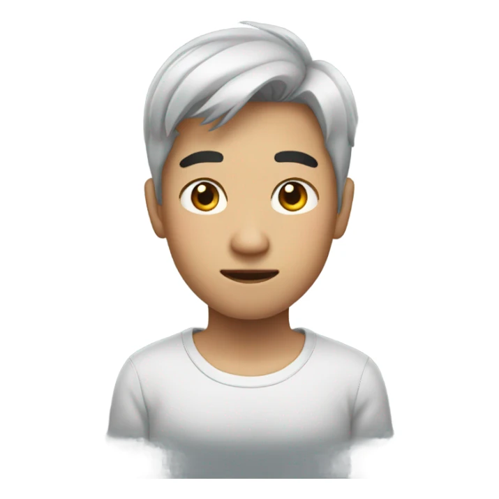 asian boy with big eyebrows  sticker