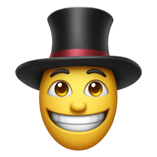 Happy face with a spintop hat sticker