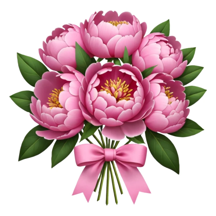 Create a peony bouqet sticker