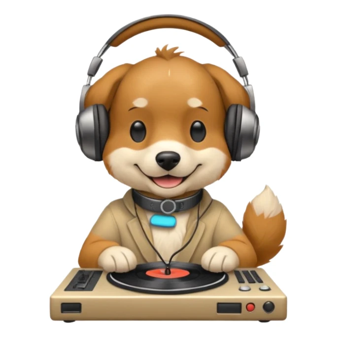 A dog as a dj  sticker