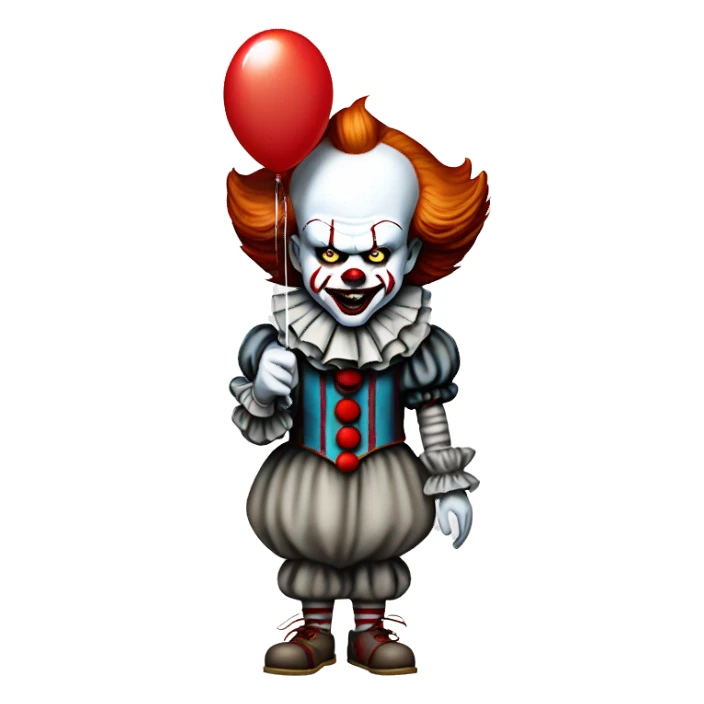 Pennywise the clown holding a balloon sticker