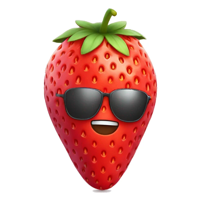 Strawberry wearing a funny hat sticker