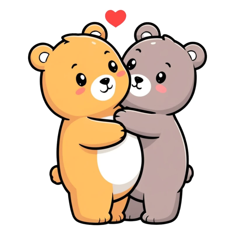 Bear hug cute love sticker