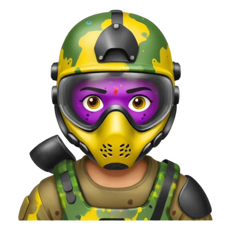paintball player face distinct sticker