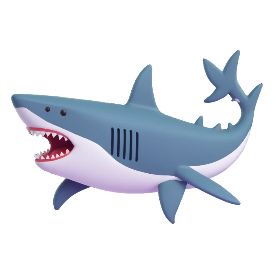 shark-shaped sneaker sticker
