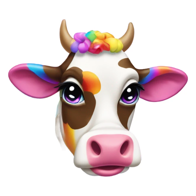 Lisa frank cow with rainbow spots sticker