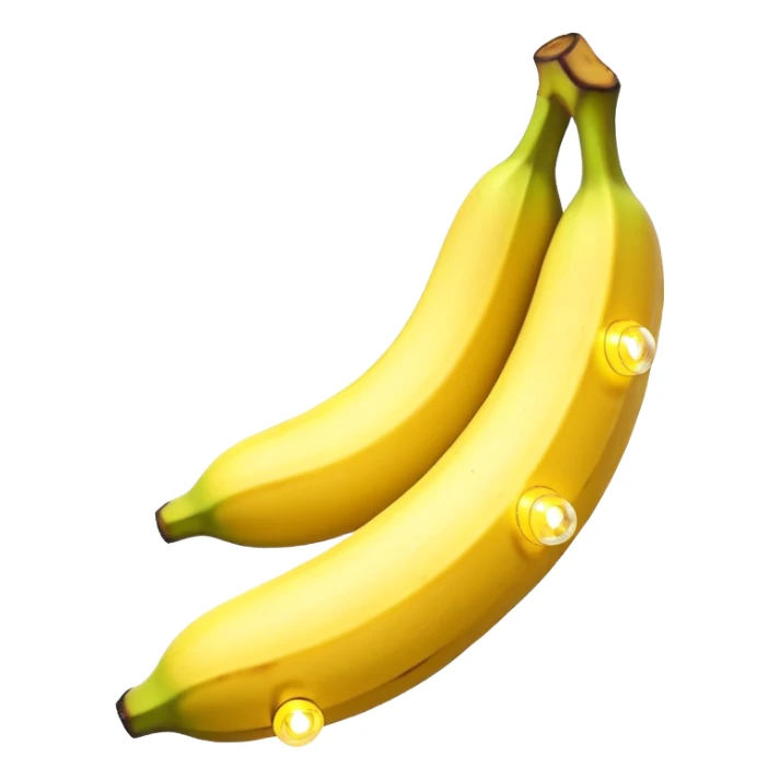 Banana wrapped in small glowing lights. sticker